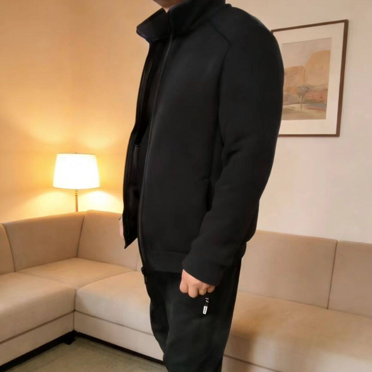加厚中老年摇粒绒外套男士冲