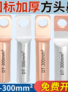 国标铜鼻子方头DT/DTL/DTF电缆线镀锡方形铜铝接线端子10-300平方