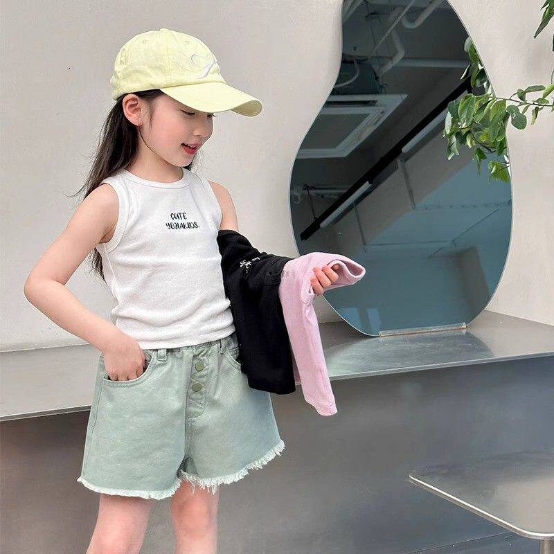 女童背心外穿纯棉夏季薄款短款时尚小女孩吊带夏天儿童装无袖上衣