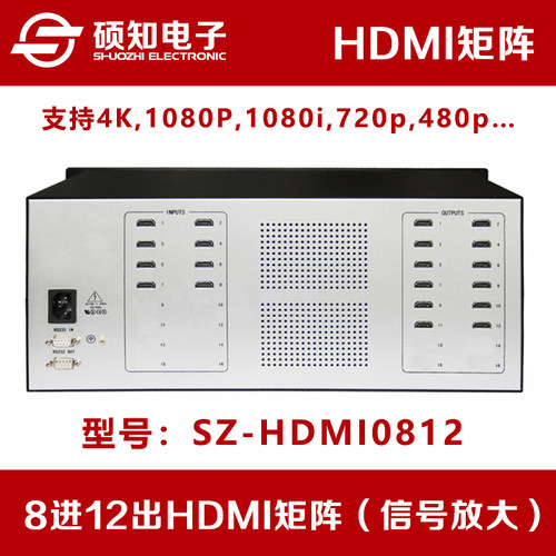 硕知8进12出HDMI高清矩阵