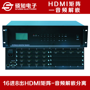 带音频解嵌分离 独立音频输出 切换器 16进8出HDMI矩阵16路插卡式