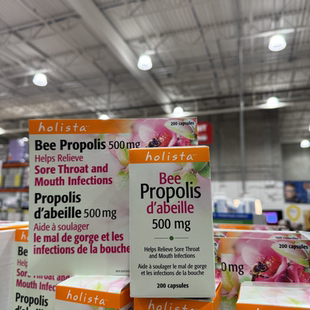 加拿大发货Holista Bee Propolis高浓度纯甜然黑蜂胶胶囊200粒