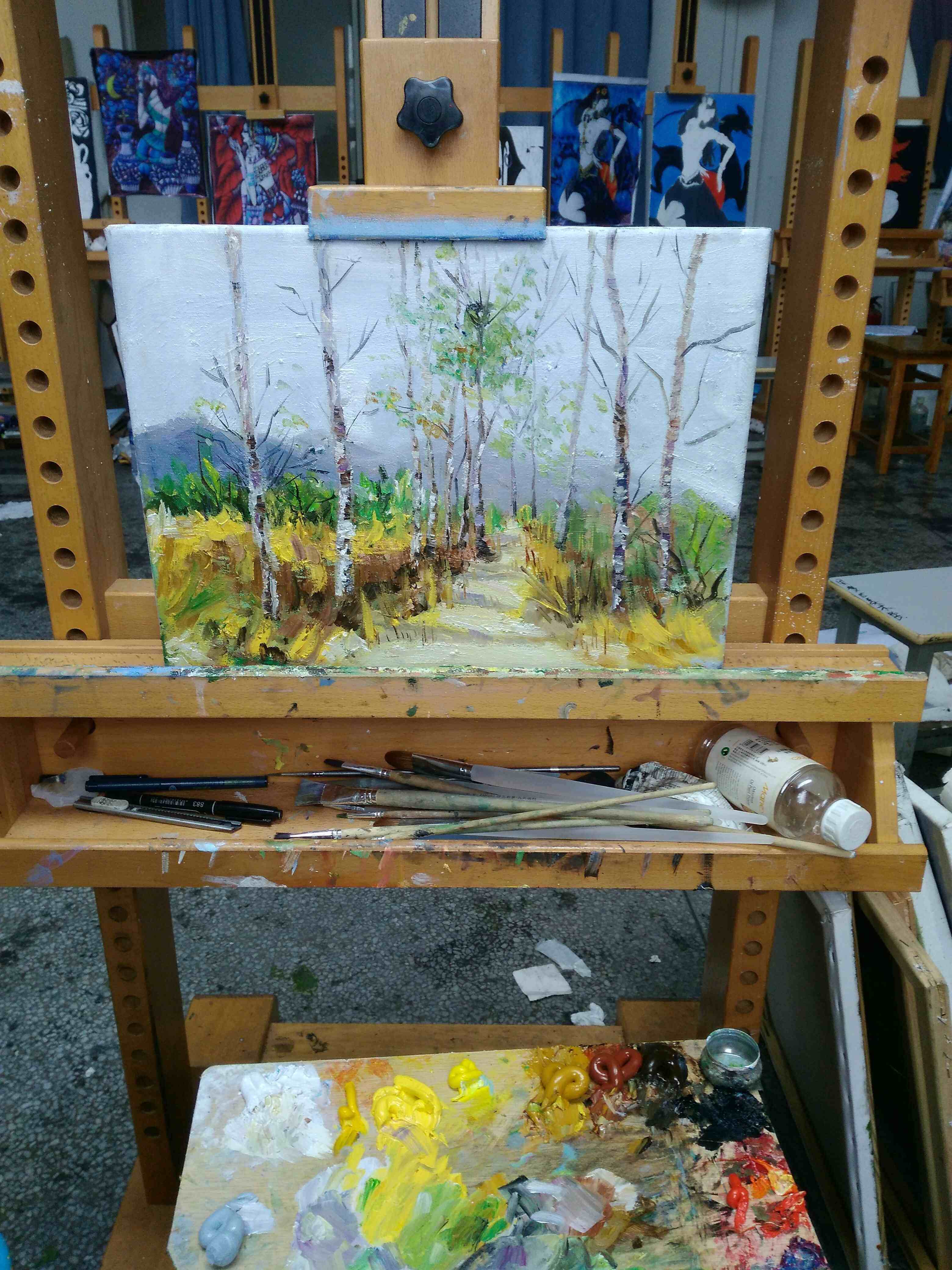 水粉色彩代画静物画定制素描色彩水粉风景画代画姿源宏村色彩代画