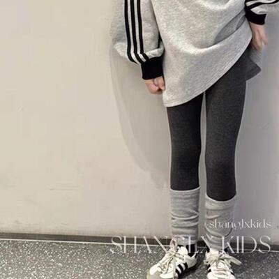 女童洋气一体绒加绒堆堆袜打底裤