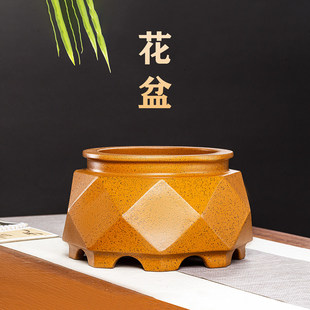 花盆高温烧制圆口多面异形盆景君子兰金弹子兰花慧兰绿植