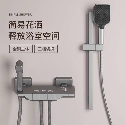 景诺壁挂式黄铜简易花洒淋浴花洒