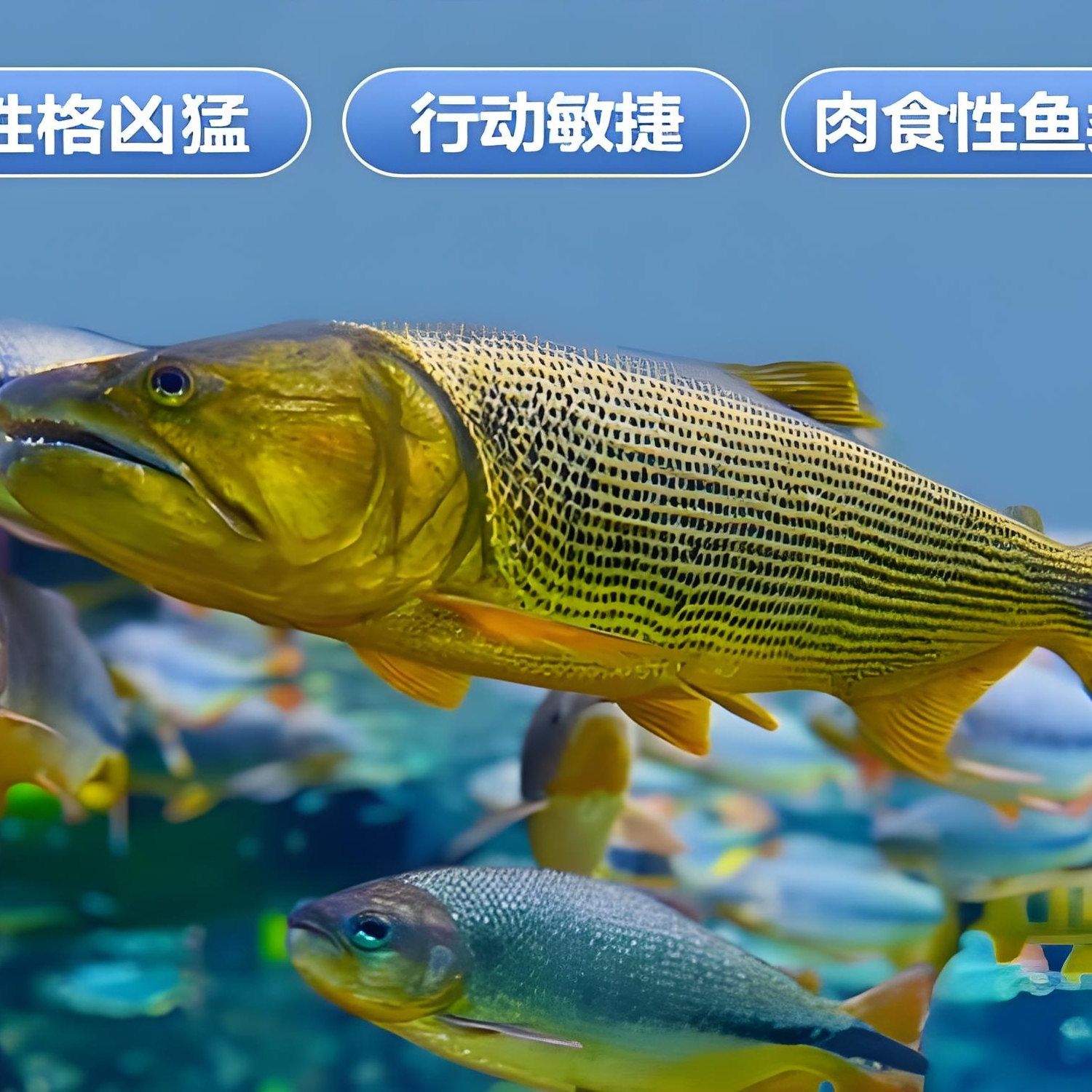黄金河虎白金猛鱼黄金猛鱼哥伦比亚巨暴鱼加拉辛活体热带观赏鱼