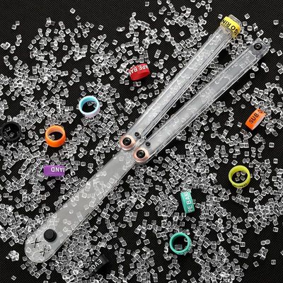 雅痞工坊透明蝴蝶刀未开刃训练刀折叠刀甩手刀小丑笑脸塑料pc乌贼