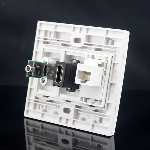 86型 RJ45网络HDMI高清+3.5耳机音频直插面板 电脑数字电视音频插