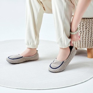 真不脚臭包e头包跟平底软底静音防滑防水日式 丝绒X踩屎感家居1