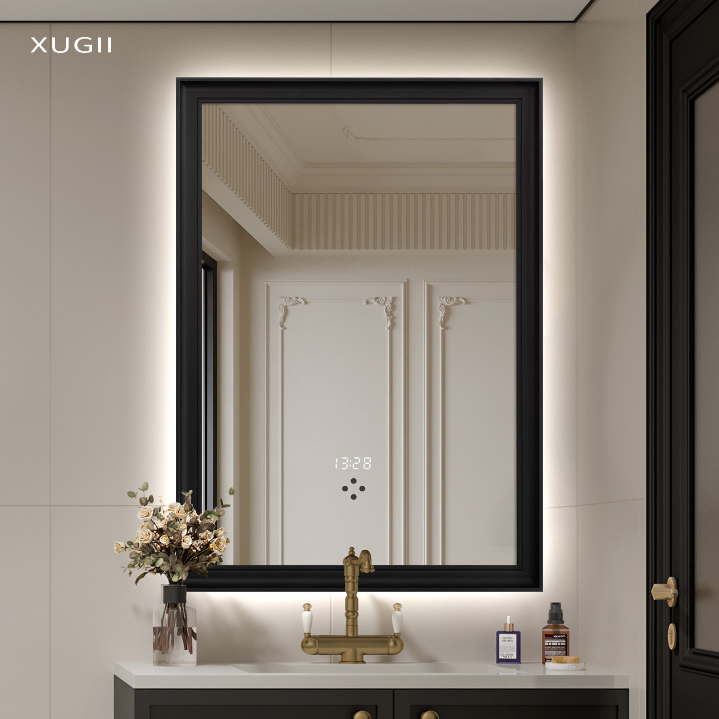 法式中古浴室镜2026新款复古风卫生间镜子带灯高颜值洗手台卫浴镜,家装主材,浴室镜,淘宝优惠券,粉丝福利购,淘宝优惠卷