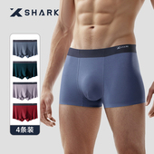 XSHARK鲨鱼男士 加肥加大肥佬莫代尔螺纹蓝色四角短裤 平角内裤 大码