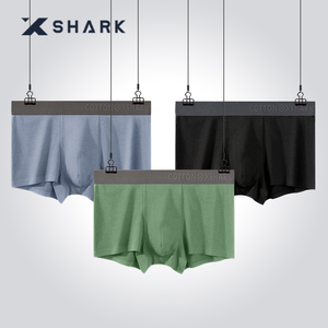 XSHARK鲨鱼纯棉男士内裤大码加肥加大夏季抑菌宽松男生四角内裤