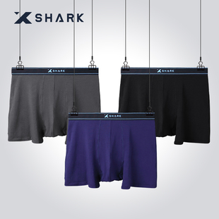 高弹平角裤 XSHARK鲨鱼纯棉内裤 头宽松透气肥佬底裤 宽松短裤 男大码