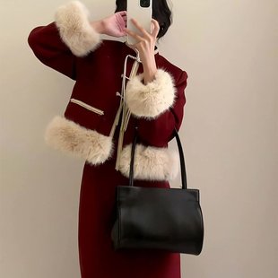 新中式国风套装复古红色新年战袍限定气质高级感外套半身裙两件套