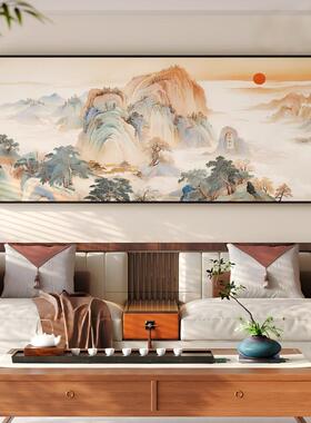 新中式泰山日出图背景墙装饰画