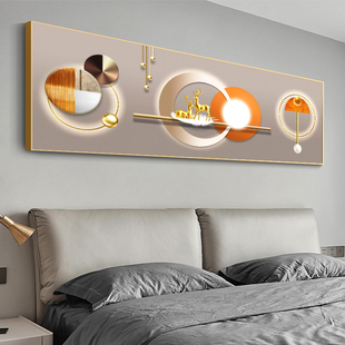 卧室床头装饰画现代简约镶钻大气墙画主卧壁画轻奢房间背景墙挂画