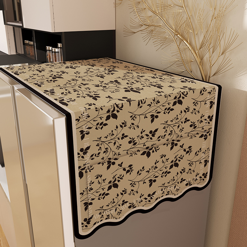 中古风冰箱防尘盖布新款防尘罩顶遮盖防灰单双开门冰柜盖巾遮灰布