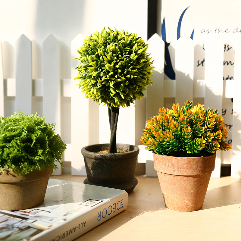 仿真植物装饰绿萝树球草球假花绿植迷你小盆栽室内摆设假多肉盆景