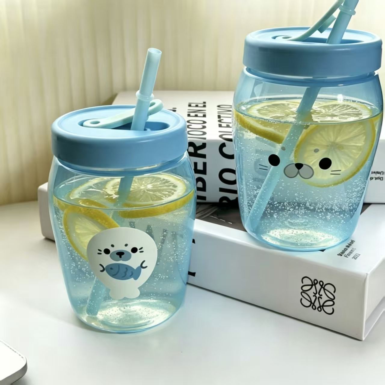 海豹杯子小吸吸罐550ml大