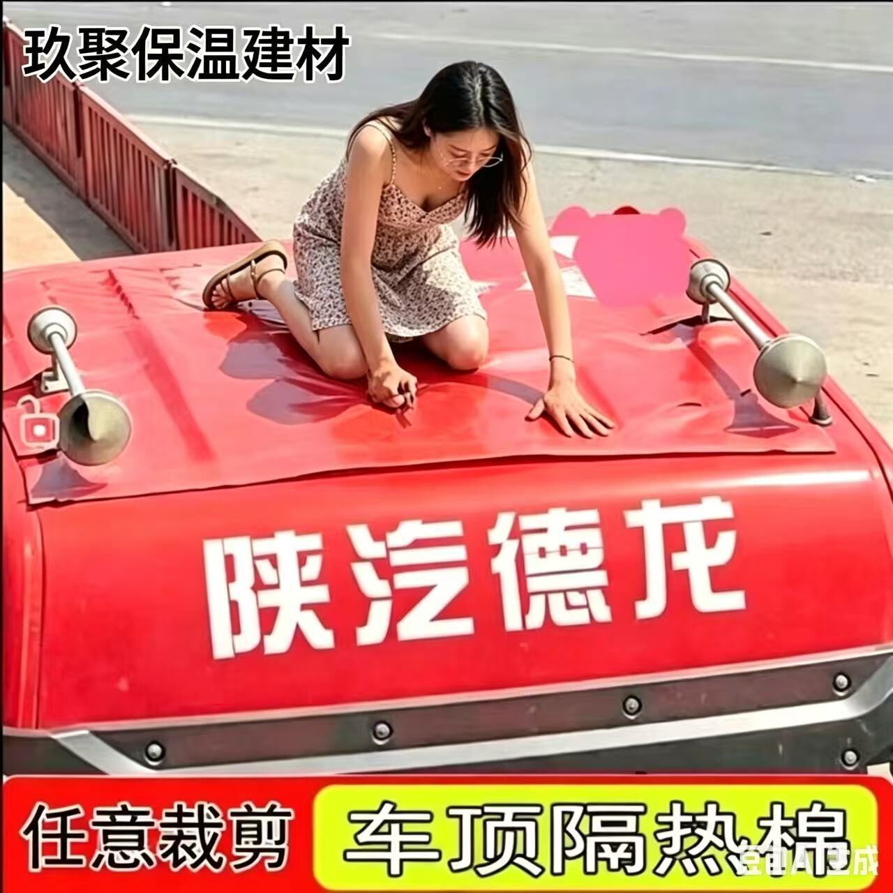 货车驾驶室隔热棉自粘车载隔热保温棉阻燃耐高温防晒反光红蓝色隔