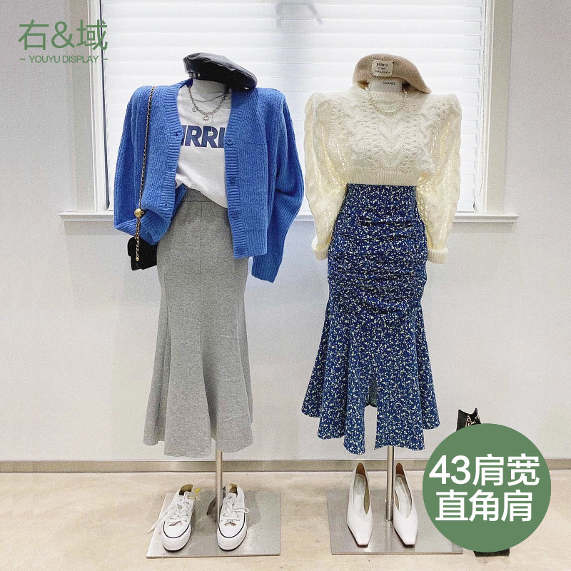 韩版43大平肩模特道具半身服装店女装人体橱窗展示架假模人偶人台