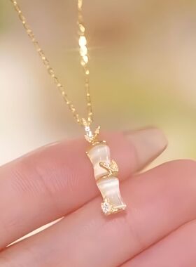 耳边风设计闪光石竹节锁骨链女