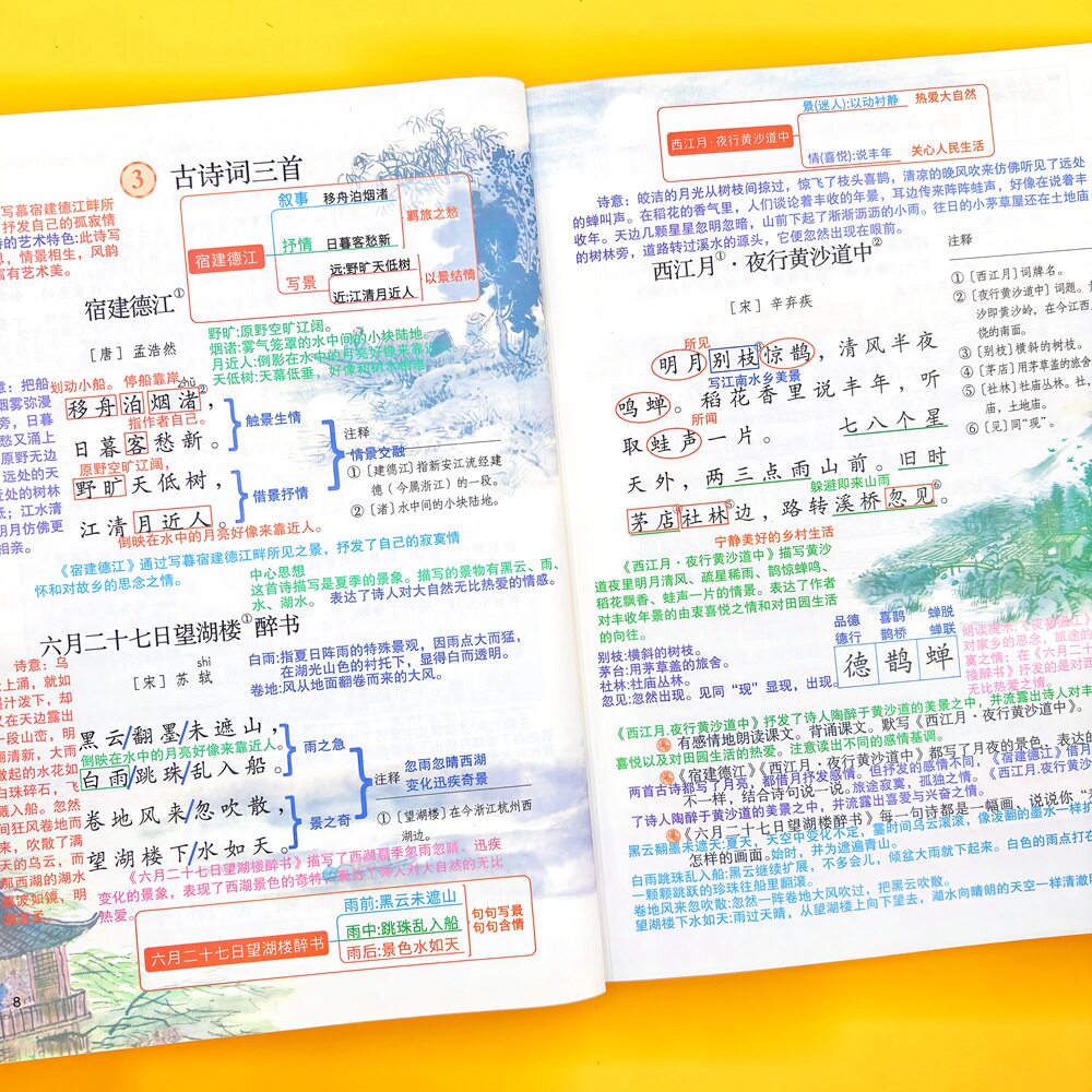 六年级上册课堂笔记2026秋季新版人教版部编版上册同步语文数学课本教材小学生英语中文翻译课堂笔记课本原文全讲解预习资料辅导书