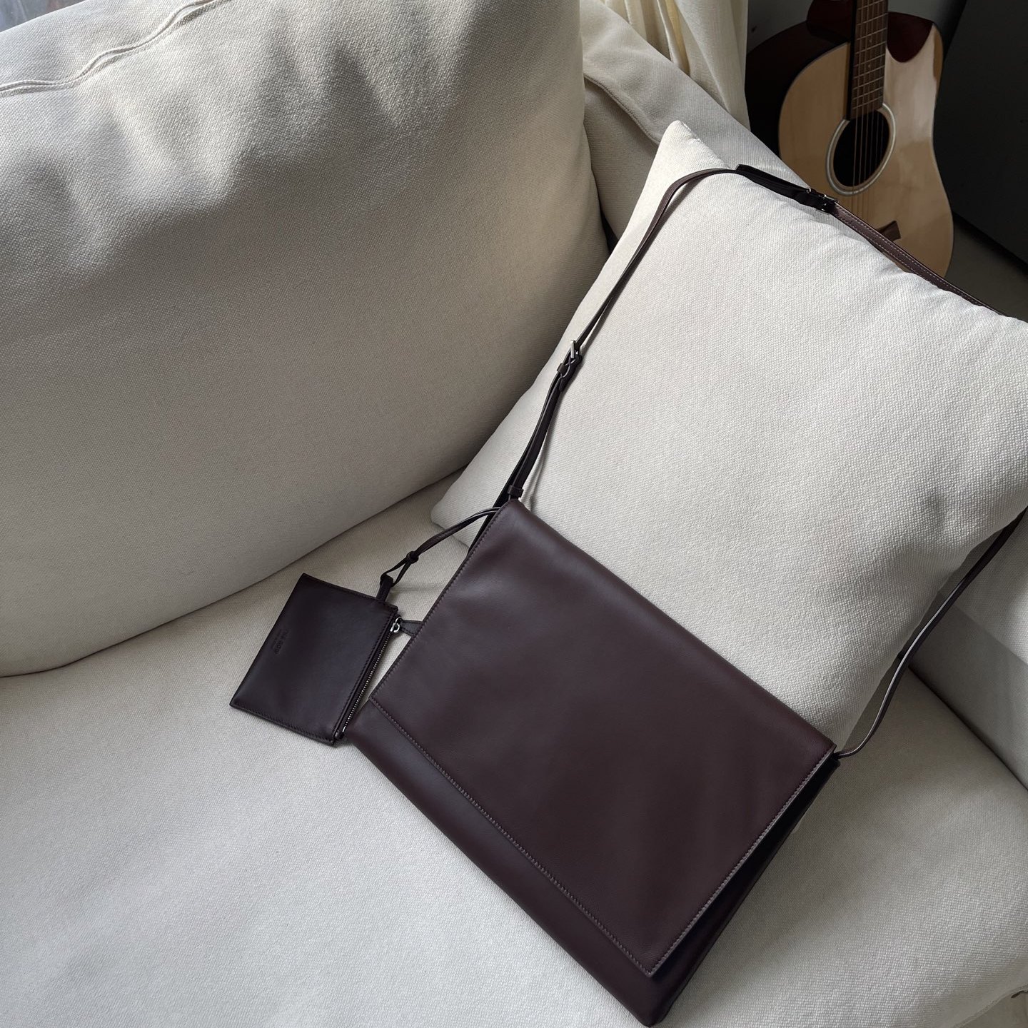 欧美简约经典小众公文包腋下包单肩斜跨包翻盖女包通勤羊皮柔软