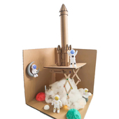 自制可升降液压航空火箭手工材料包儿童废物利用环保科学小制作