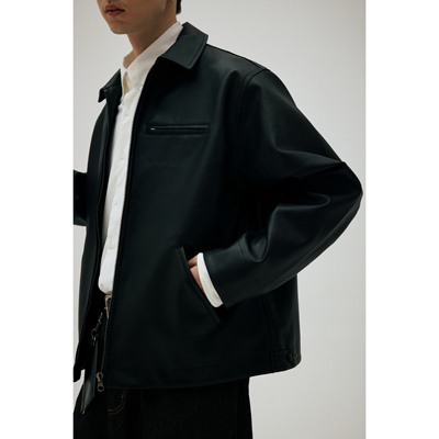 BCALM【翻领皮衣夹克】复古重磅