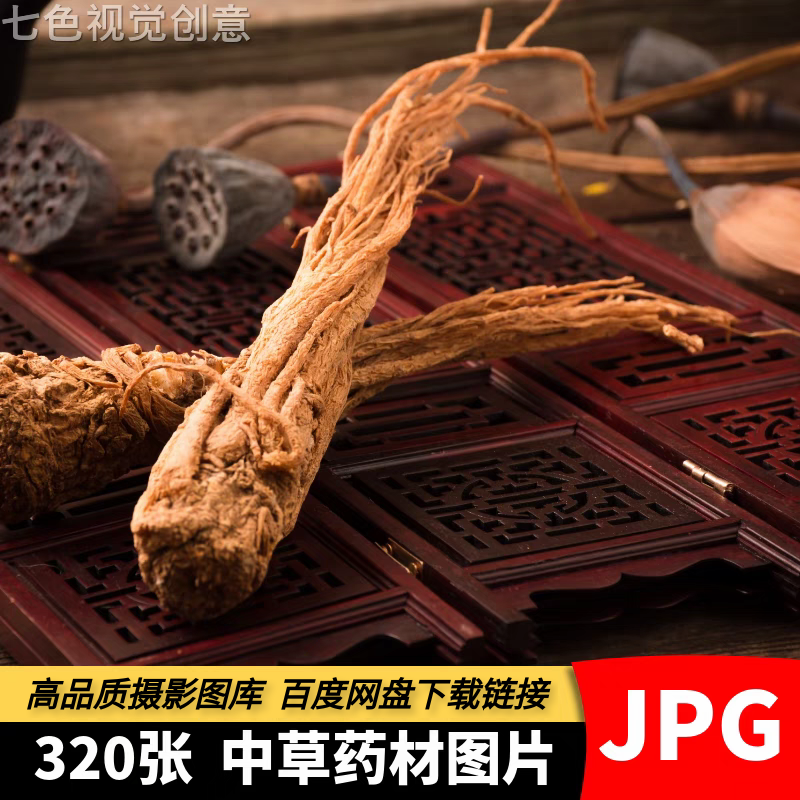 高清JPG素材中草药材图片当归人参灵芝虫草枸杞中医背景摄影图库