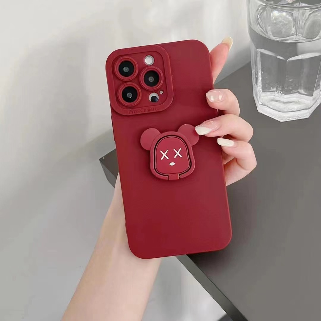 苹果15全包液态硅胶防摔指环支架