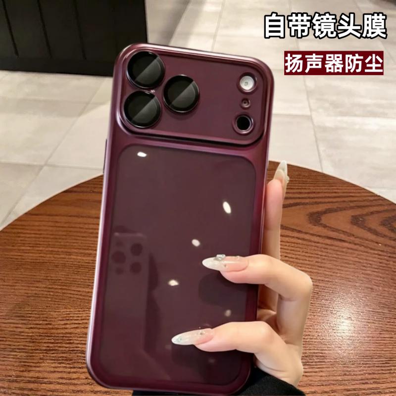 适用苹果18promax手机壳带镜头膜