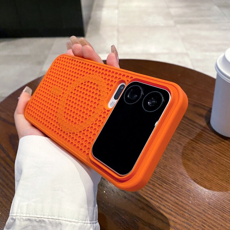 适用于小米17promax手机壳新款轻薄磨砂小米15pro手机套蜂窝散热网孔k60磁吸防摔大孔K80高级感全包透气男女