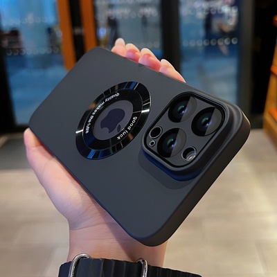 自带镜头膜适用苹果15ProMax手机壳16磁吸iPhone14高级感13Pro新款12全包防摔保护套Plus简约男女11磨砂防尘