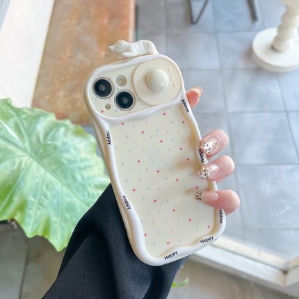 超萌趴趴猫咪推拉窗适用苹果iphone17promax手机壳波点16简约全包15pro个性14镜头防摔13可爱耐脏2趣味手机套