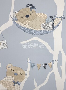 MONKI儿童卡通那还女孩床头背景墙纸壁纸MK62151 MK62152 MK62153
