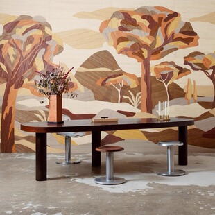 ARTE 30821 比利时进口Emblème高级感木皮拼接背景墙纸壁画30820