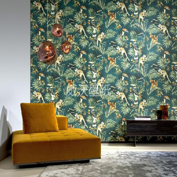 ARTE 比利时 卷尾猴 犀鸟 丛林风背景墙纸壁纸72040 72041 72042