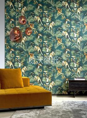 ARTE 比利时 卷尾猴 犀鸟 丛林风背景墙纸壁纸72040 72041 72042