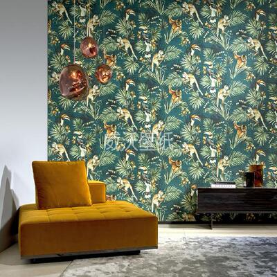 ARTE 比利时 卷尾猴 犀鸟 丛林风背景墙纸壁纸72040 72041 72042