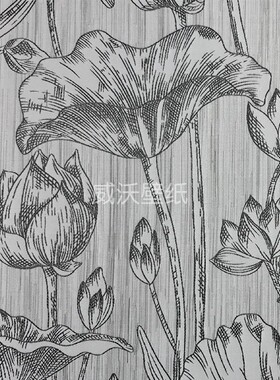 网红热卖MDDS 荷花荷叶提花无缝墙布MHY2399-01-07-14-15-25-30