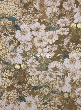 新款金丝提花田园碎花 卧室电视背景墙无缝墙布62906 62918 62936