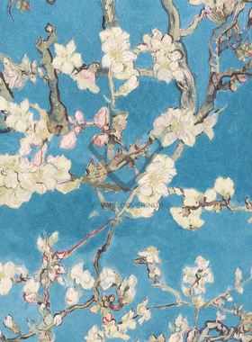 荷兰进口BN梵高 盛开的杏花背景墙纸壁纸17140 17141 17142 17143