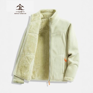 抓绒衣女男加绒冲锋衣内胆珊瑚绒摇粒绒卫衣外套保暖珊瑚绒保暖