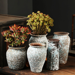 多肉花盆大号清仓特价 大口径盆 粗陶透气肉肉植物盆栽创意个性