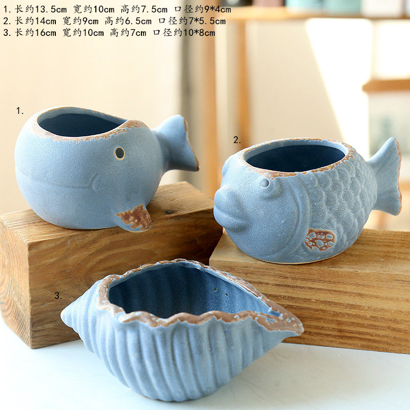 知福宝海洋动物花盆简约欧式创意可爱个性陶瓷小号清新萌多肉花盆,鲜花速递/花卉仿真/绿植园艺,花盆,淘宝优惠券,粉丝福利购,淘宝优惠卷