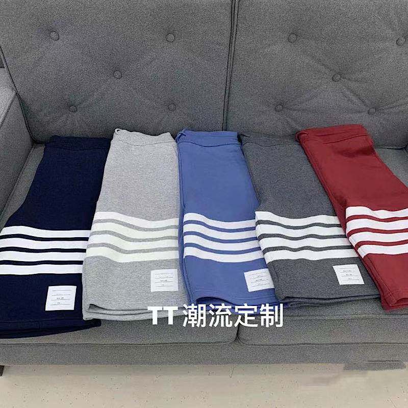 tb色织四杠精梳棉情侣装五分裤