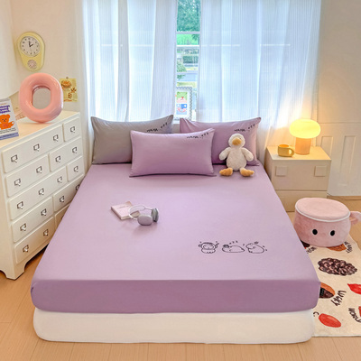 床笠纯棉单件2025新款四季通用100全棉纯色床罩床垫保护罩全包